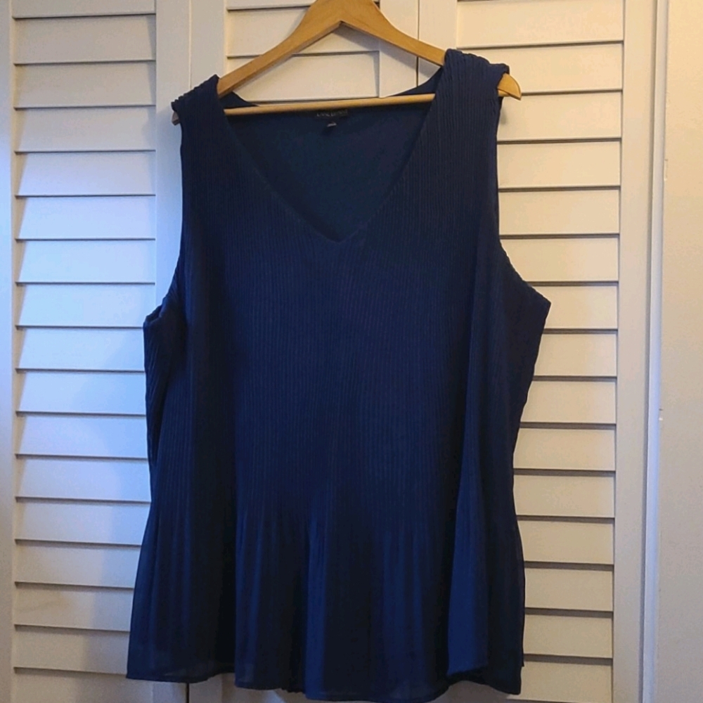 Lined Pleated Chiffon Tank